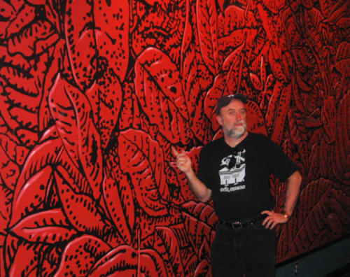 Ray and hand painted leaf litter pattern, Miami, 2005