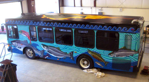 hand painted city bus