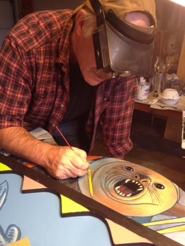 Terry Pyles at work on the Spawn-O-rama game