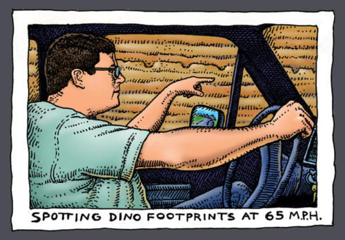 Kirk Spotting Dinosaur Footprints at 60 mph