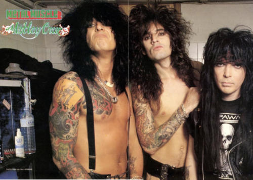 Mötley Crüe with Mick Mars in a Spawn shirt