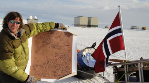 A table cloth I drew on ended up at the South Pole with a cadre of wandering polar scientists.