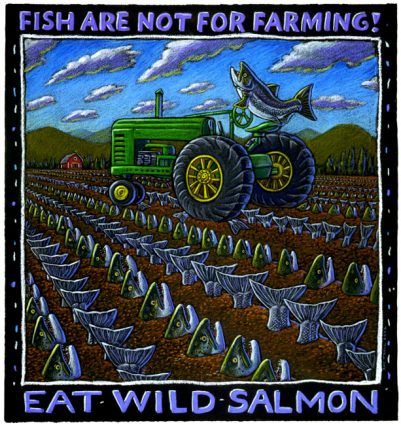 FISH ARE NOT FOR FARMING ART POSTER