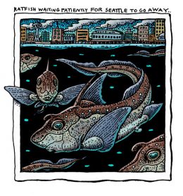 RATFISH WAITING FOR SEATTLE TO GO AWAY ART POSTER